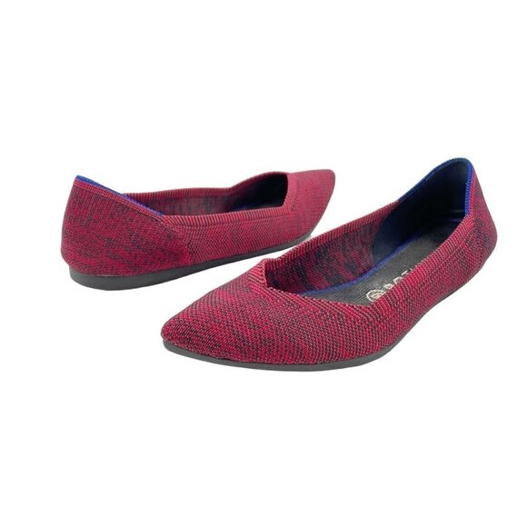 Rothys The Point Crimson Heather Red Blue Halo Pointed Toe Flats Womens Size 9 - Picture 1 of 10